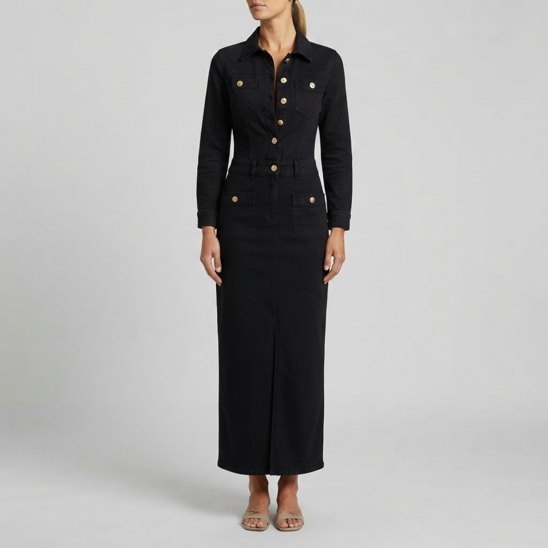ELLA | Midi dress with button-front
