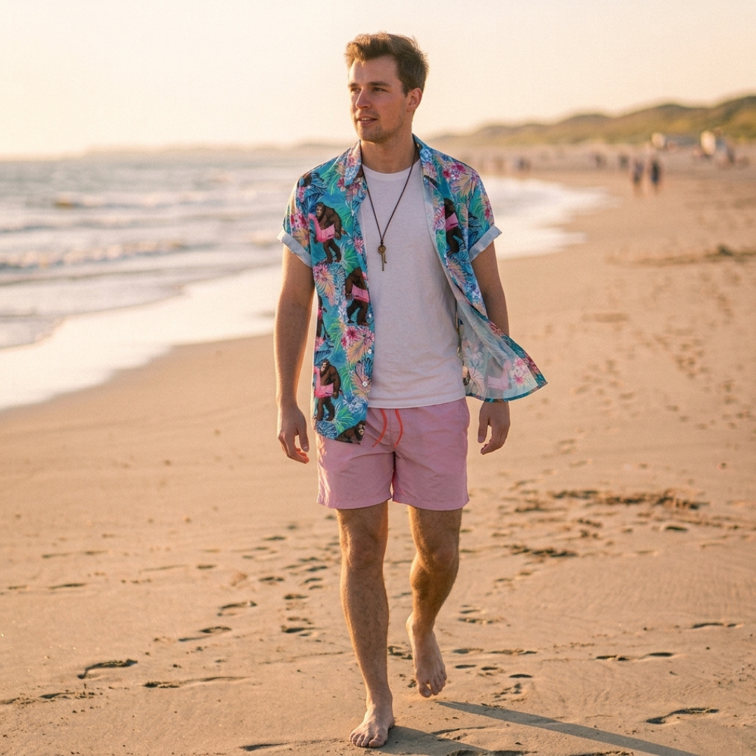 PHOEBE | Shirt and shorts set with all-over print
