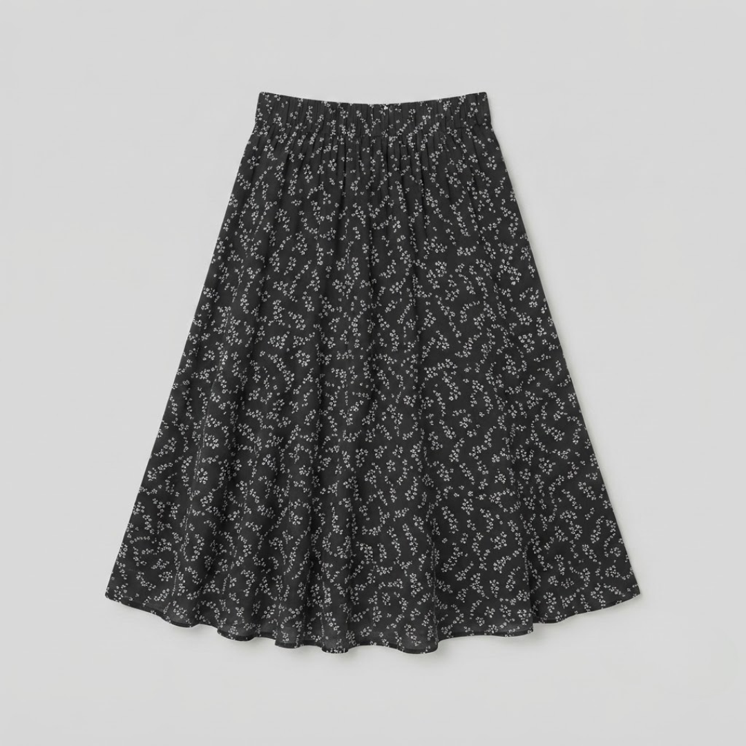 EVE | Skirt with floral pleated detail