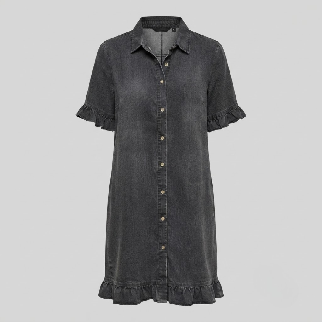 GRACE | Denim dress with ruched detail
