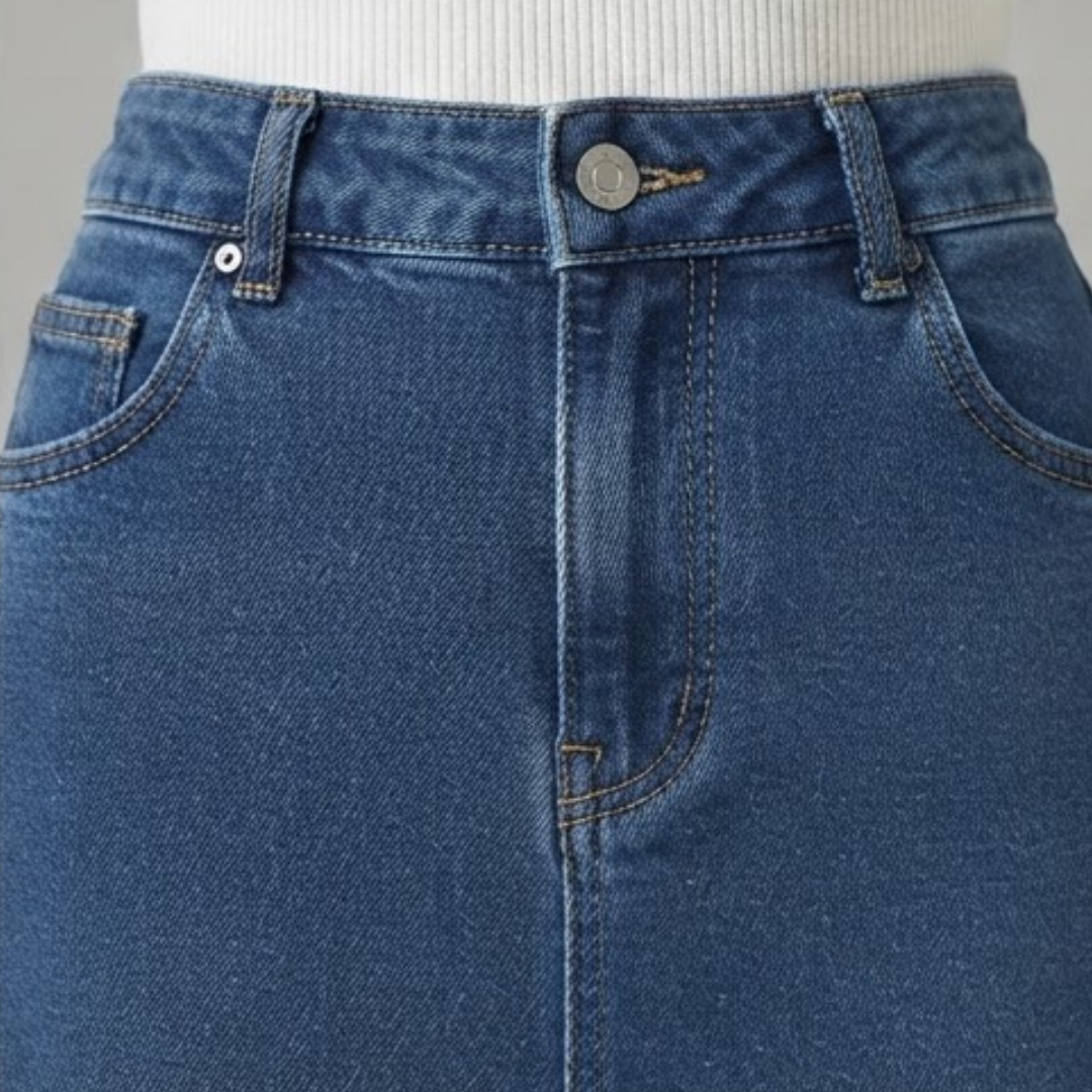 HARPER | Midi skirt with classic denim look