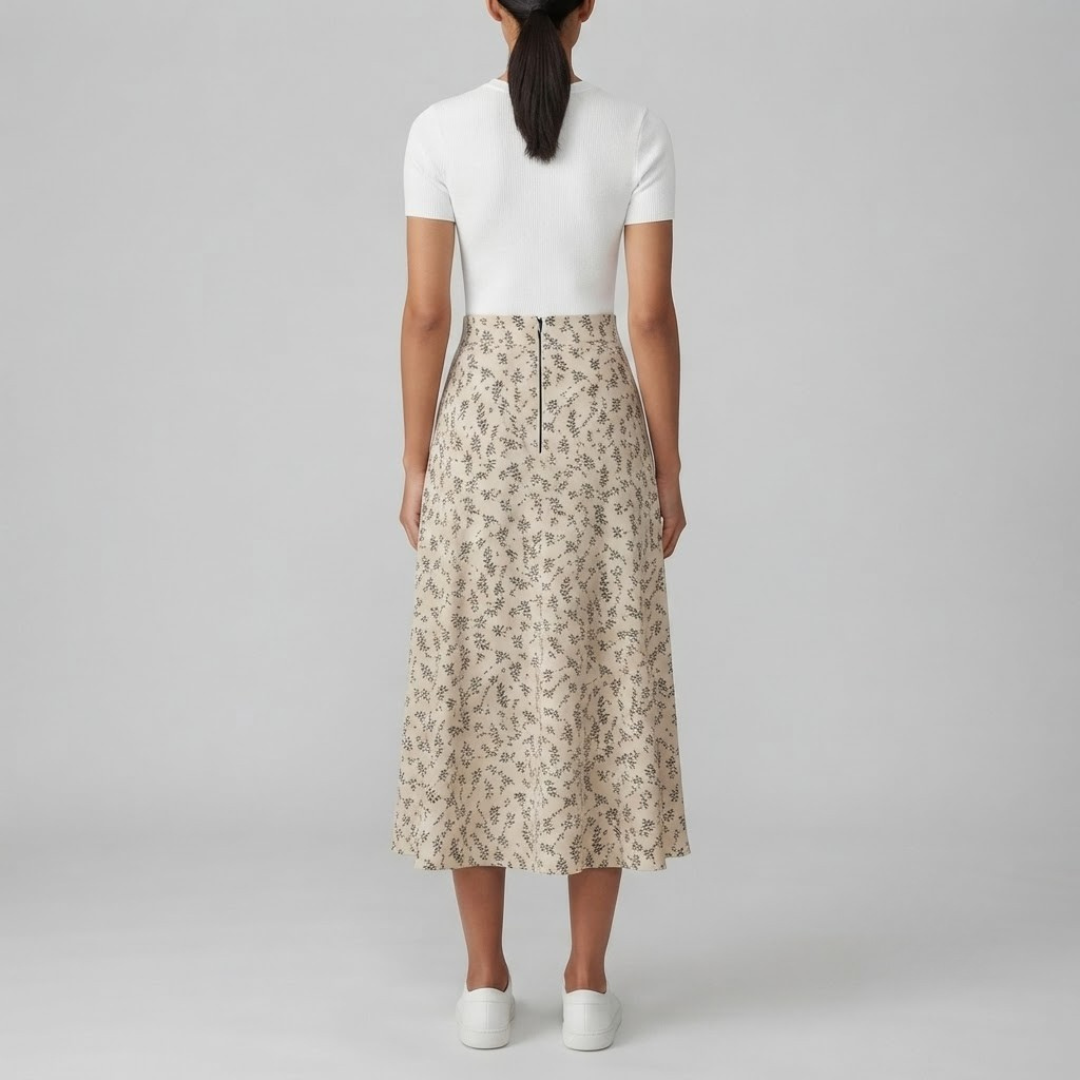 EVE | Skirt with floral pleated detail