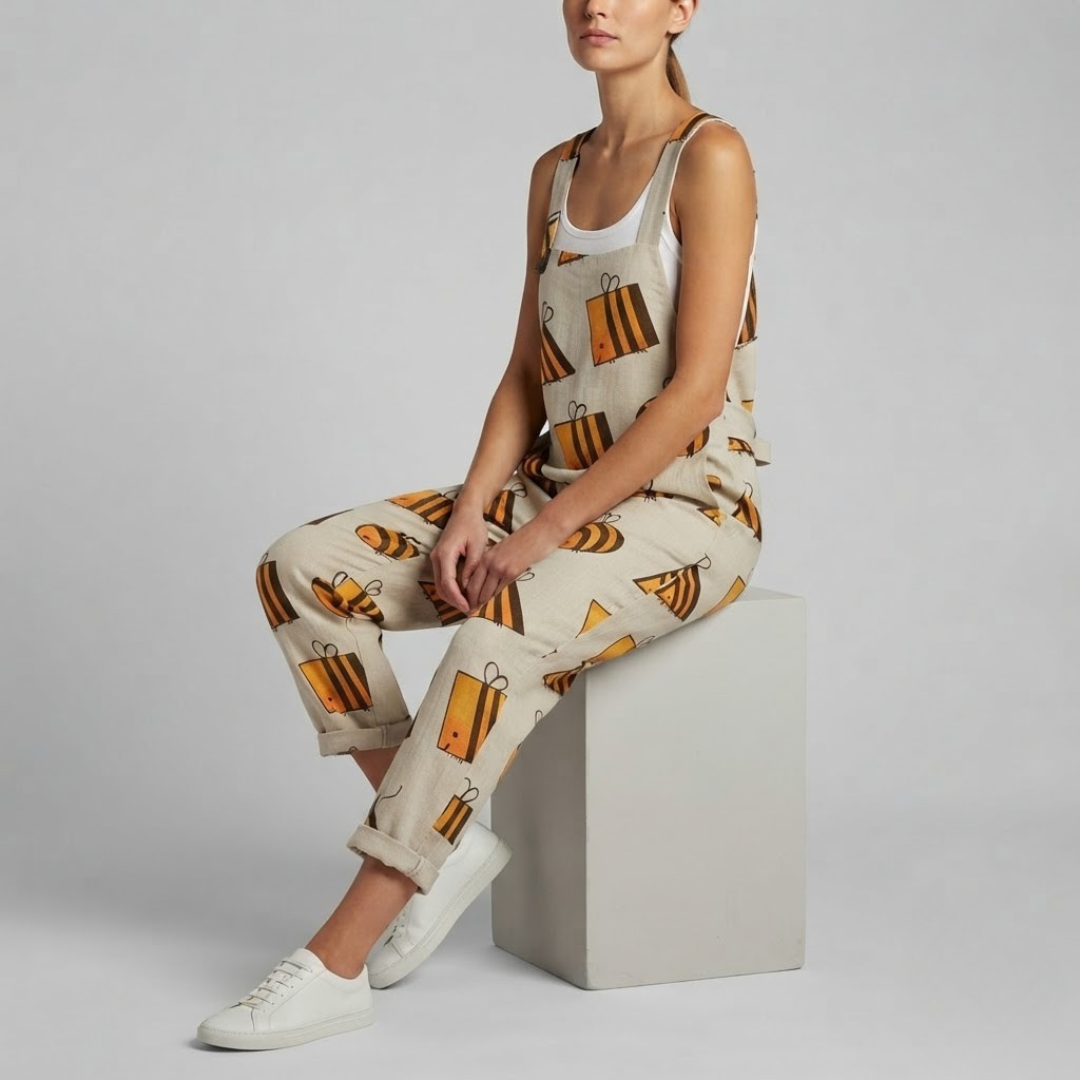 DAISY | Jumpsuit with geometric bee print