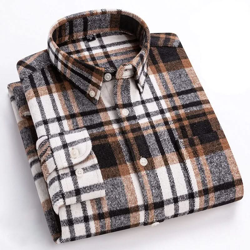 GRAYSON | Flannel shirt with button-down collar