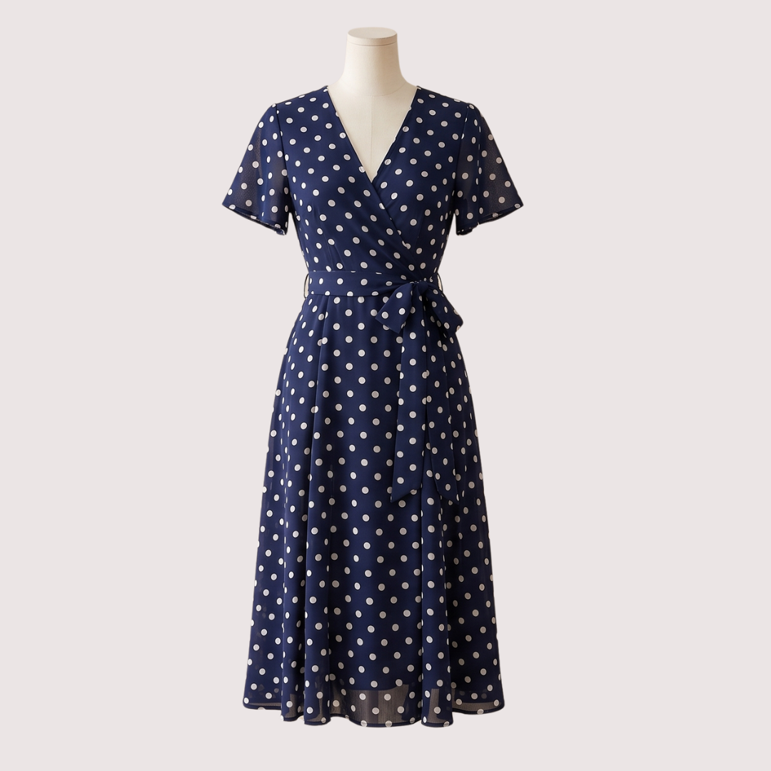 HARPER | Midi dress with polka dot print