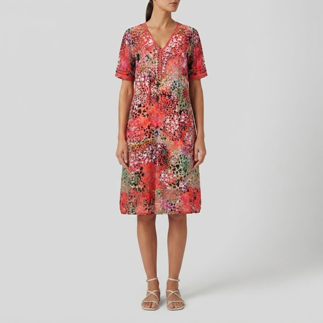 MAYA | Midi dress with flowing silhouette