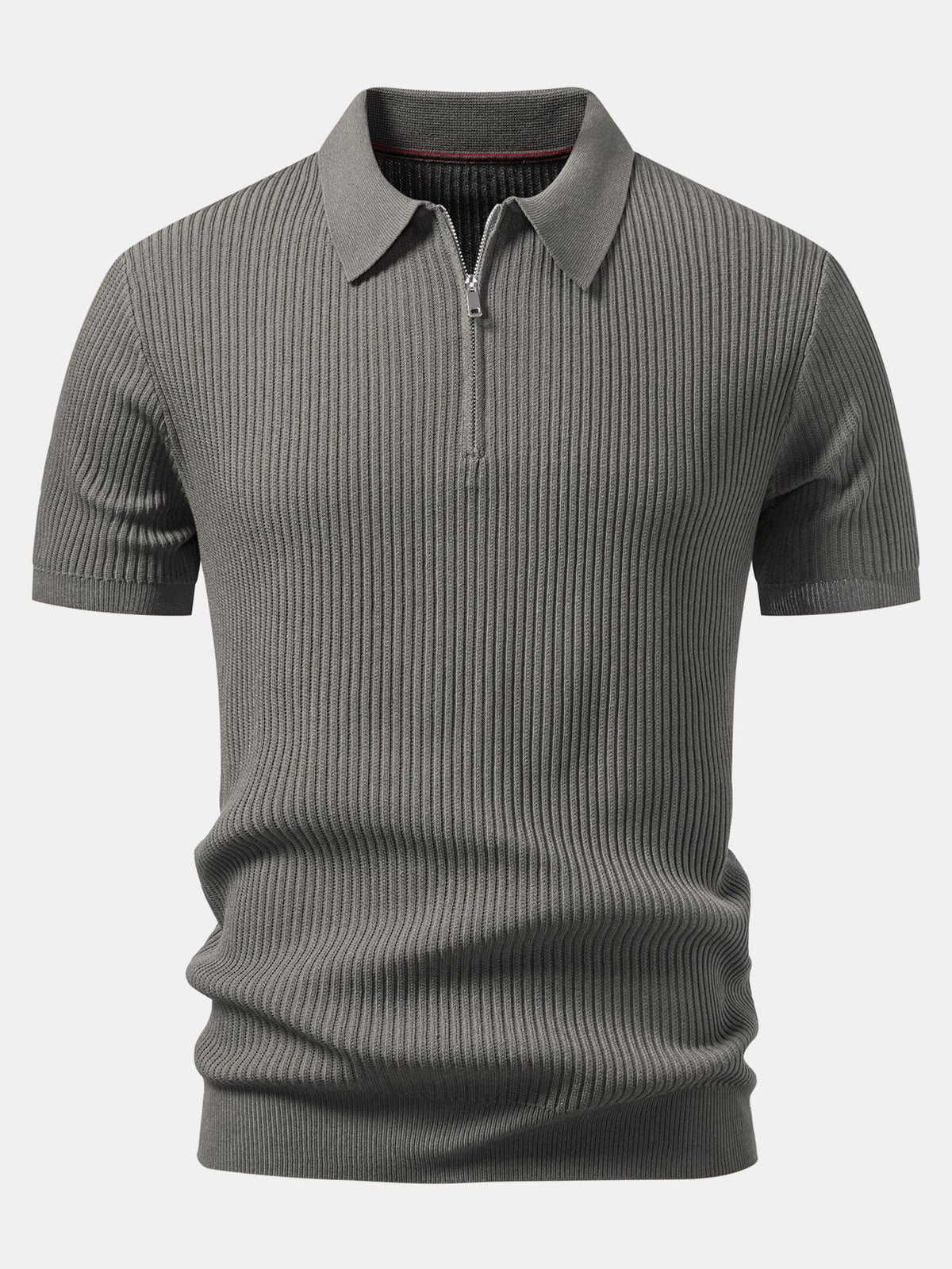 LARA | Zip polo with ribbed knit