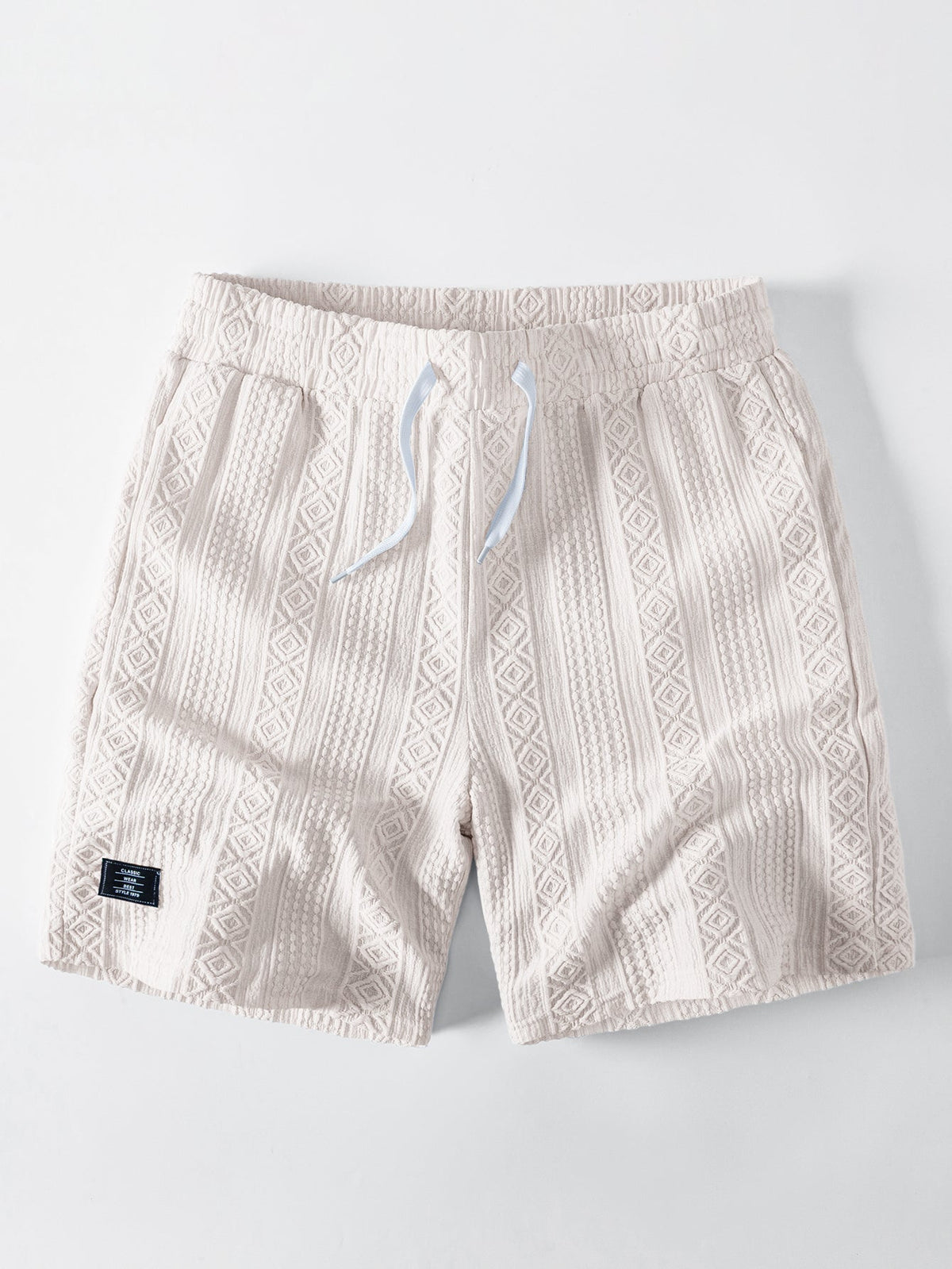 THEO | Drawstring shorts with jacquard pattern