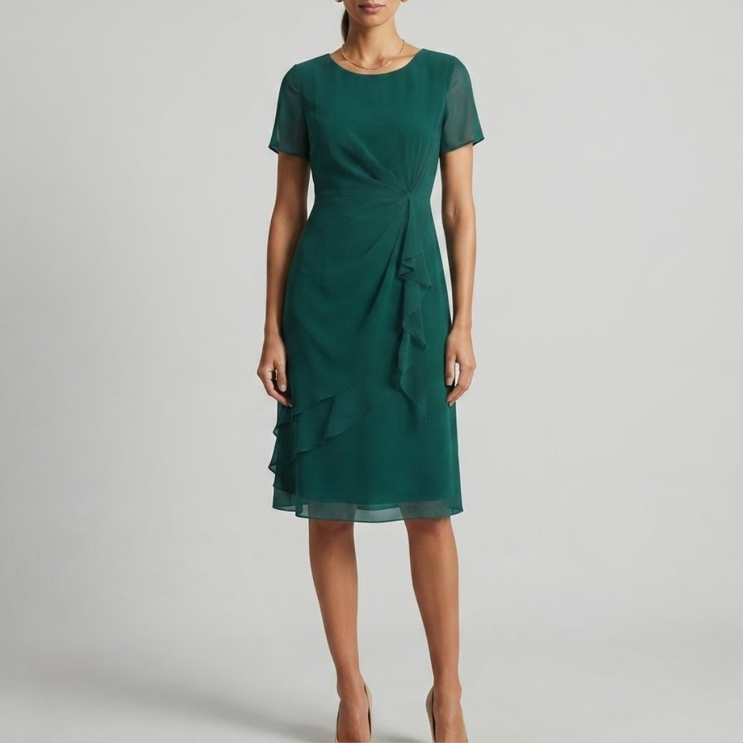 BLAKE | Midi dress with draped waist