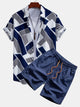 HARPER | Shirt and shorts set with colourblock print