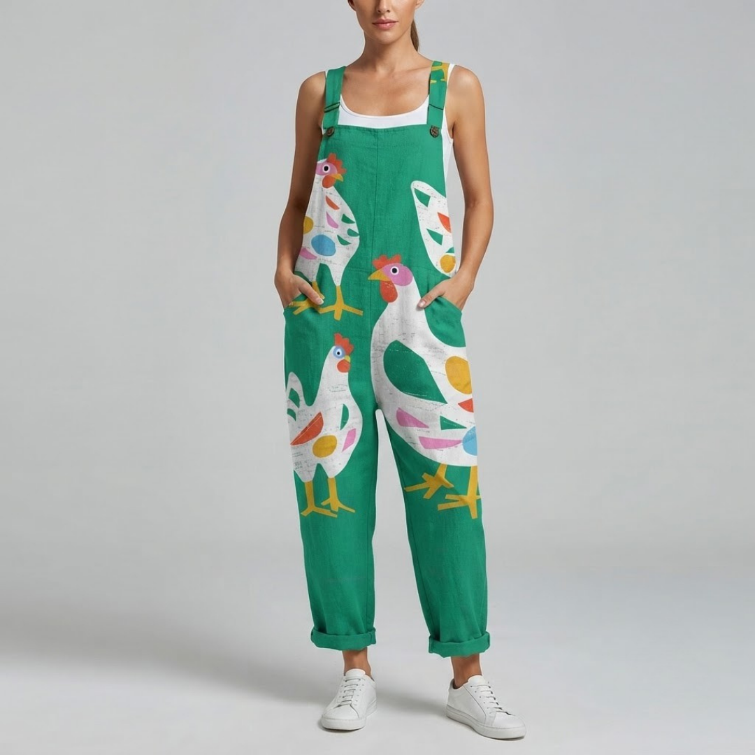 BEATRIX | Jumpsuit with chicken print