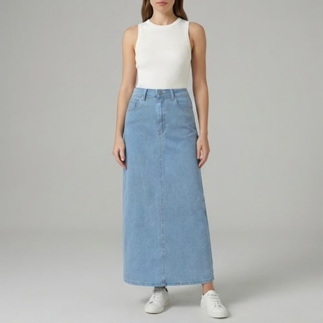 HARPER | Midi skirt with classic denim look