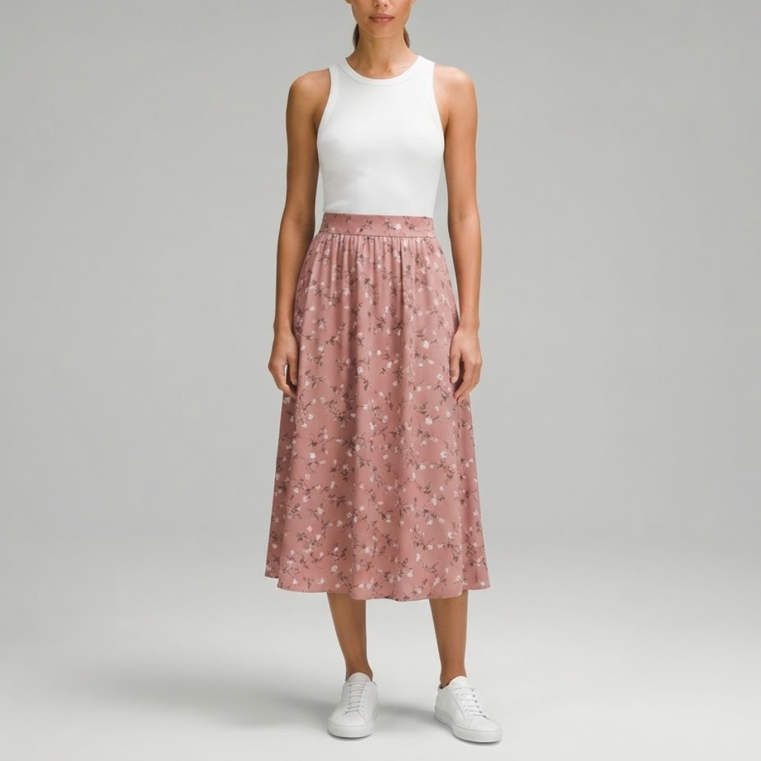 EVE | Skirt with floral pleated detail
