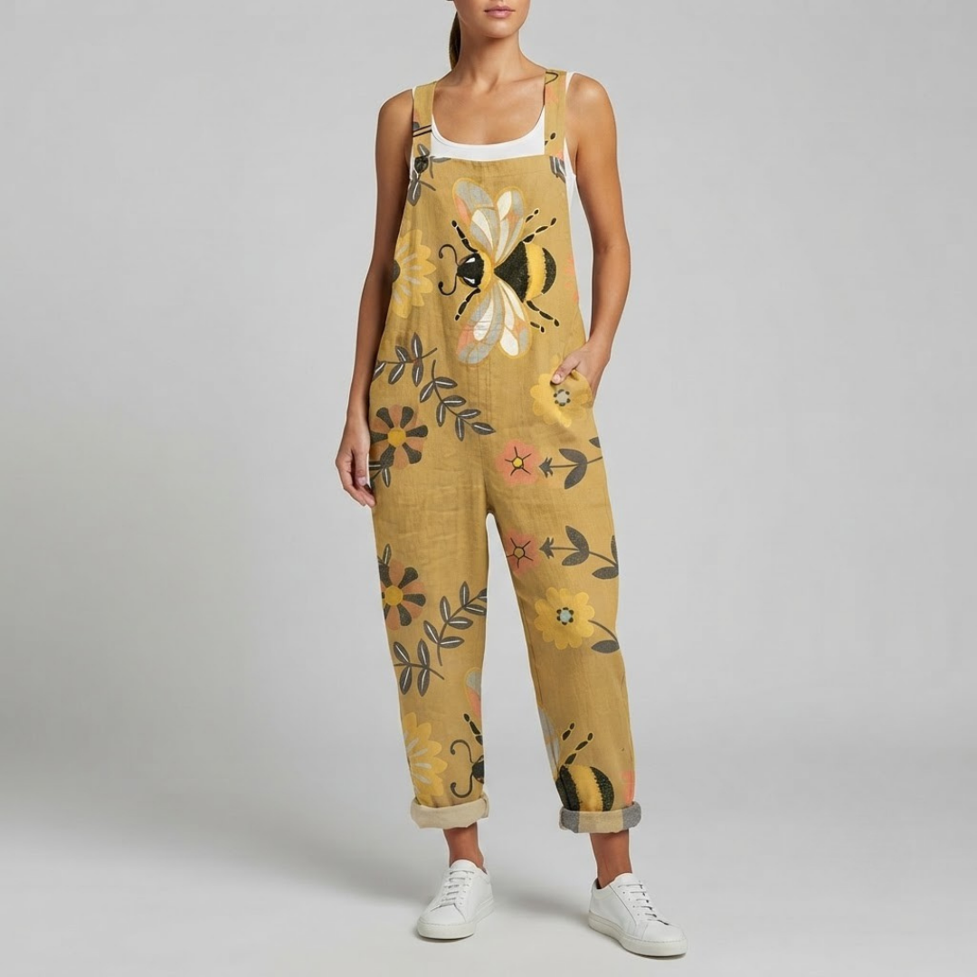 OLIVIA | Jumpsuit with floral bee print
