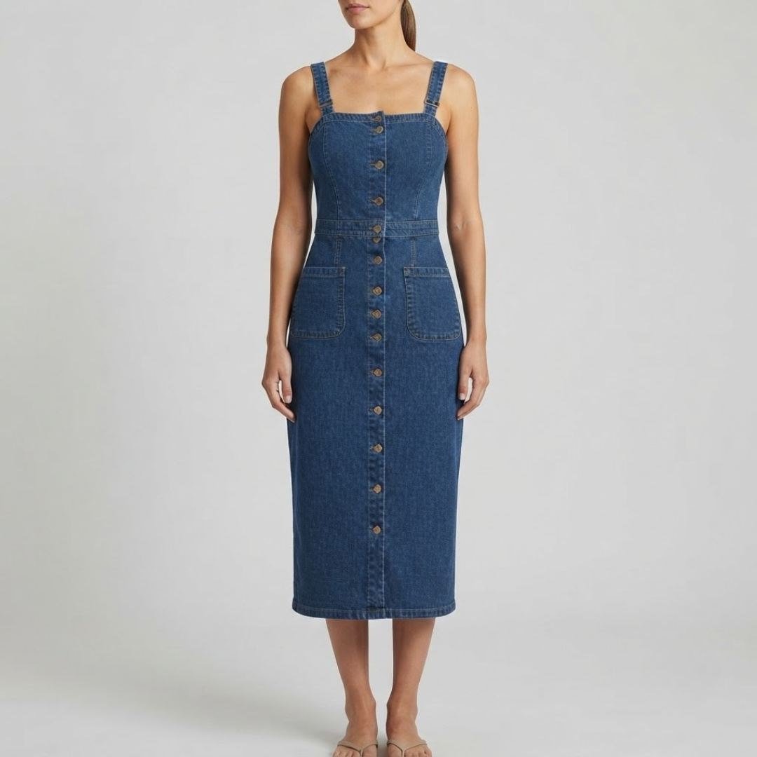AVA | Button-up dress with front pockets