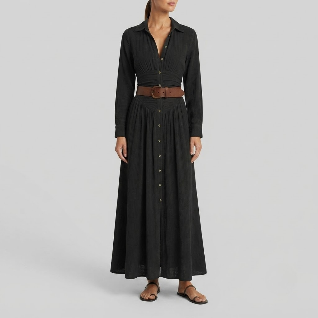 CAMILLE | Maxi dress with lapel collar