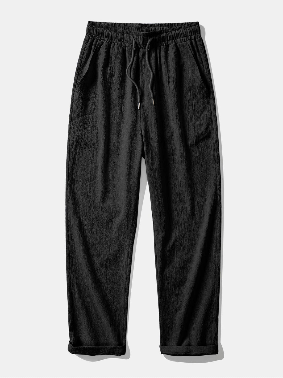 AVA | Straight-leg trousers with crinkle texture