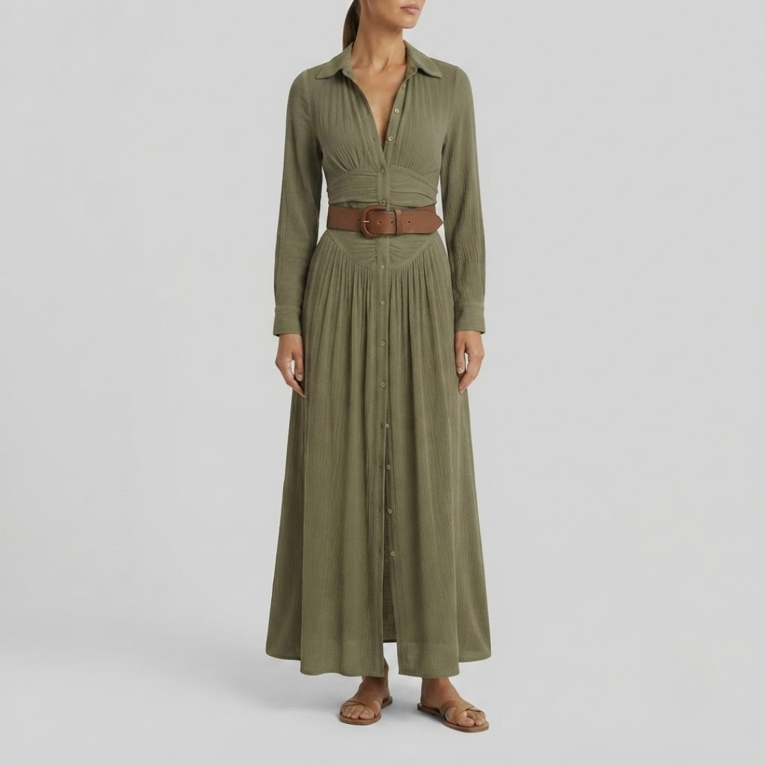 CAMILLE | Maxi dress with lapel collar