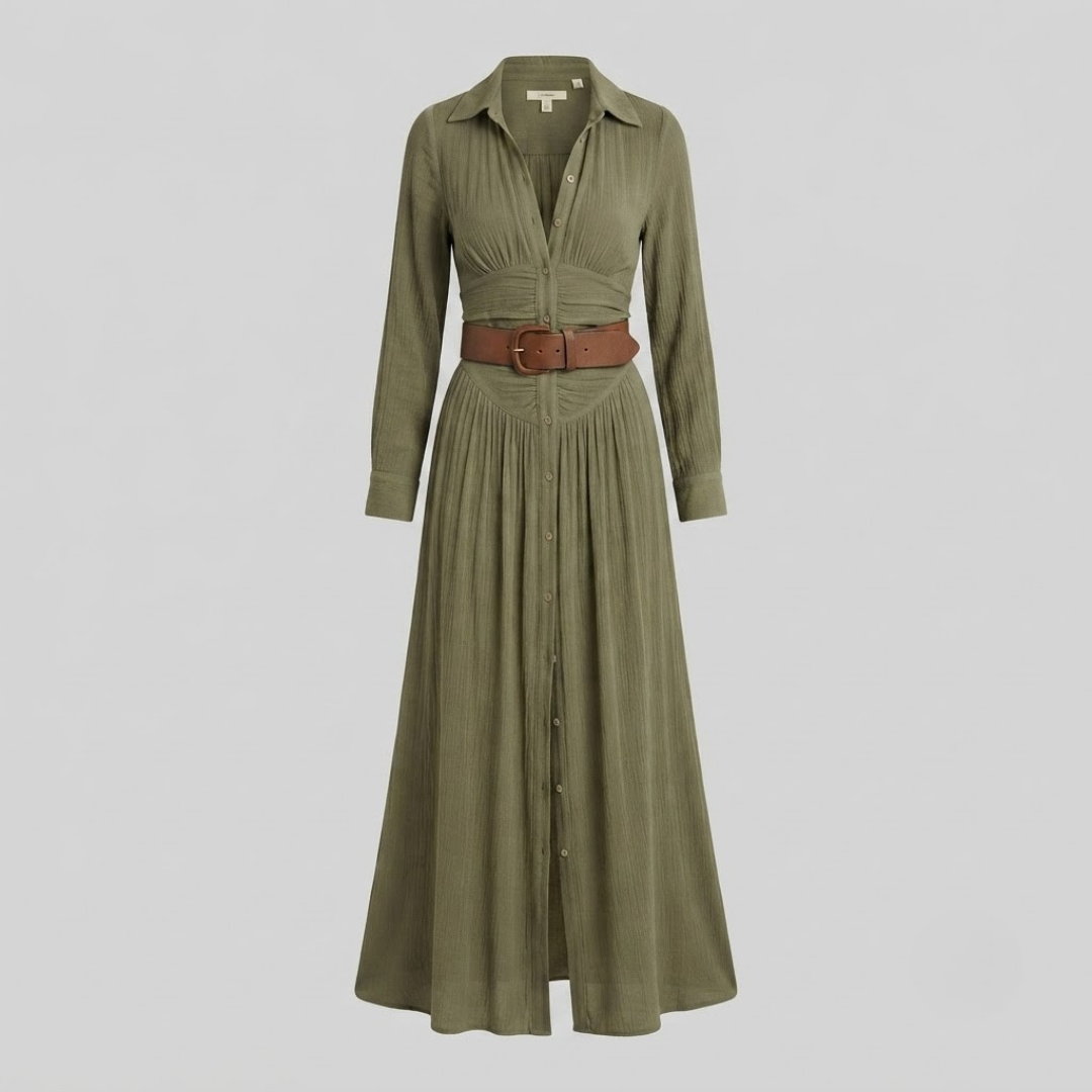CAMILLE | Maxi dress with lapel collar