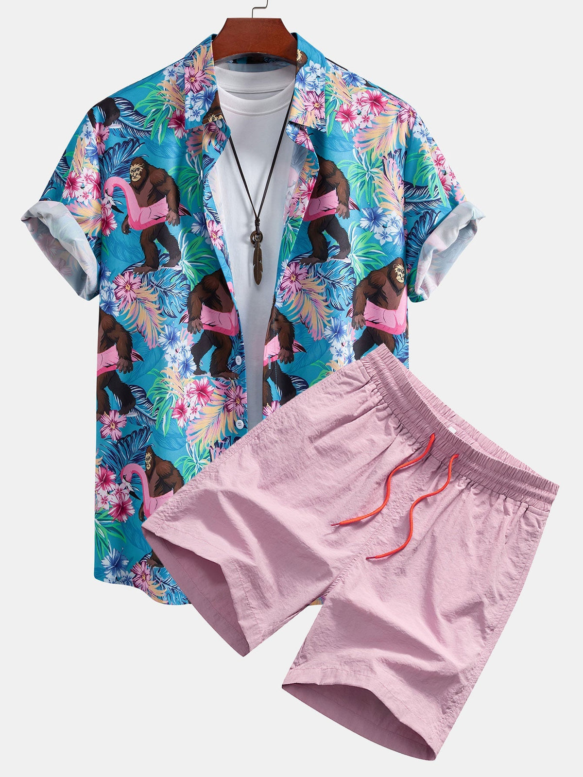 PHOEBE | Shirt and shorts set with all-over print