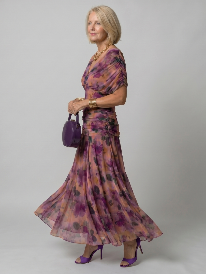 AVA | Midi dress with off-shoulder neckline