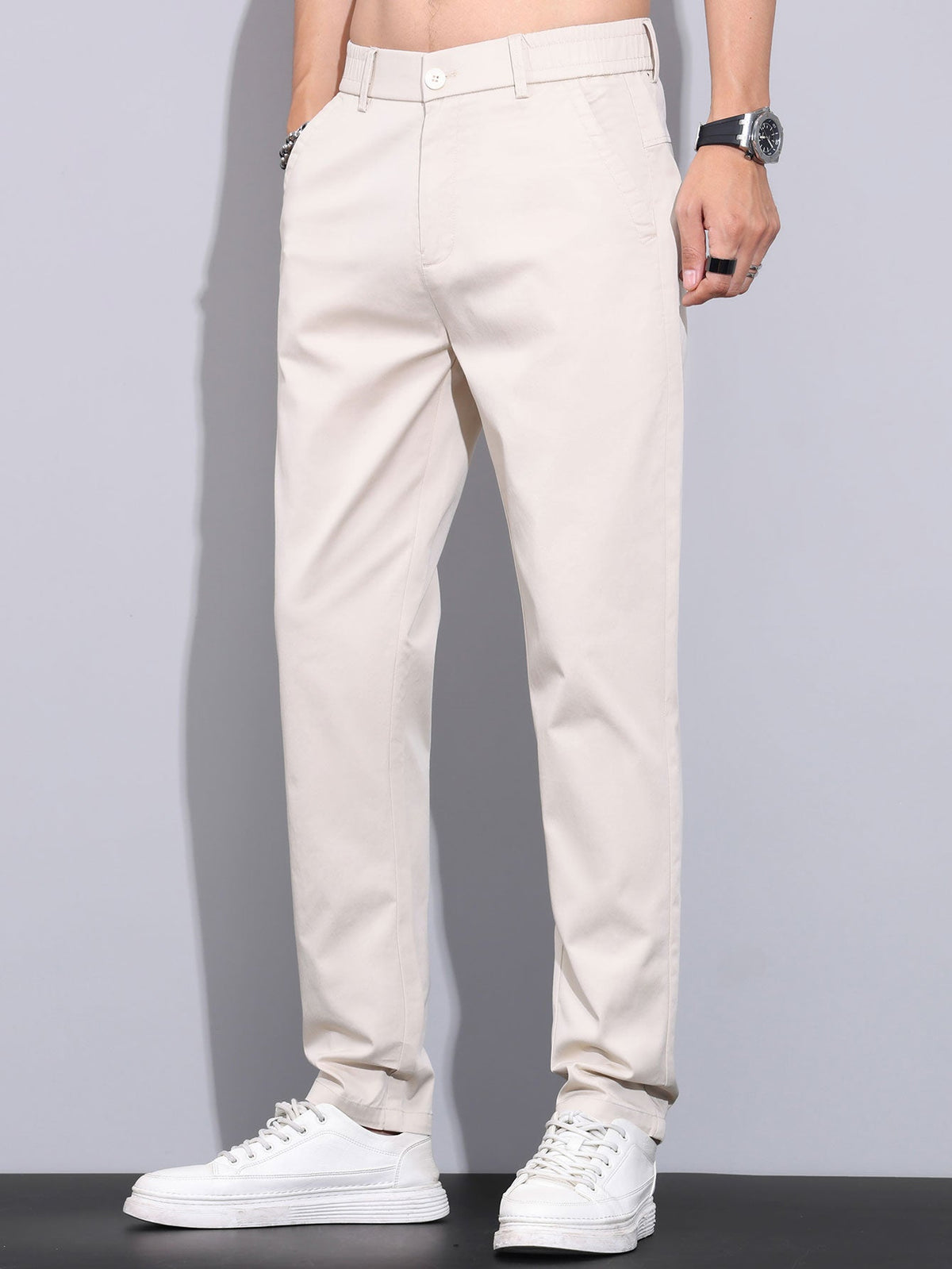 LILY | Straight-leg trousers with elastic waist