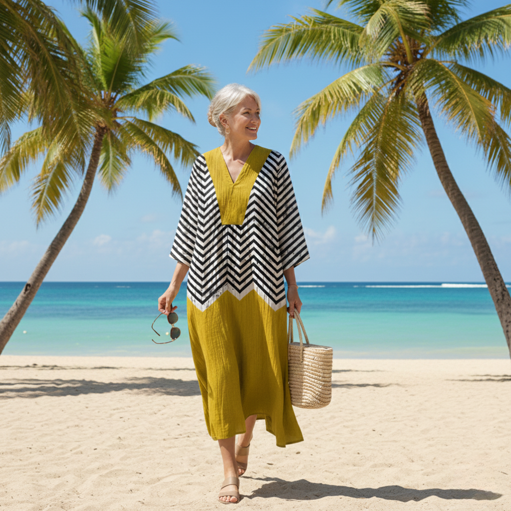 CLAIRE | Midi dress with artistic print