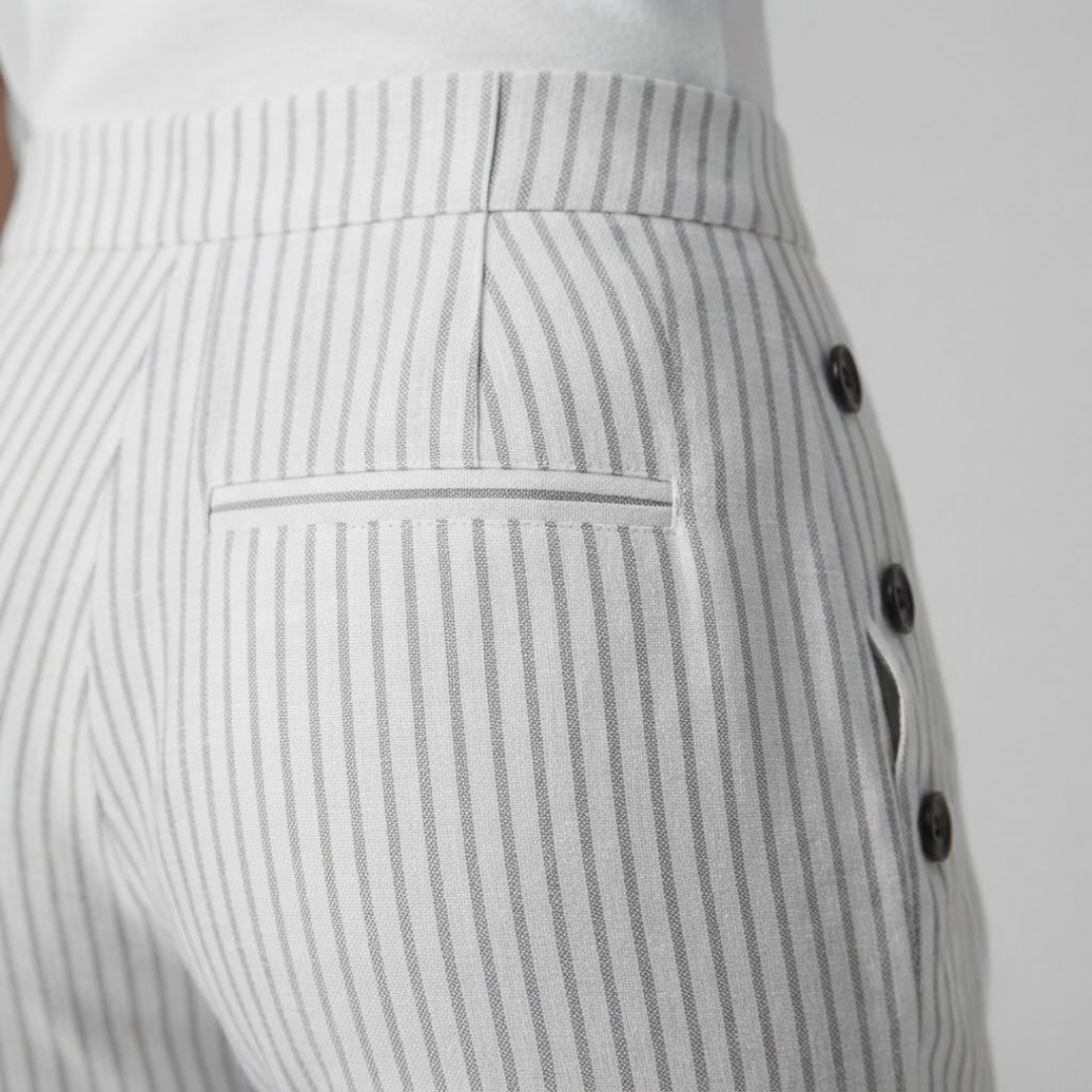 INAYA | Striped trousers with side buttons