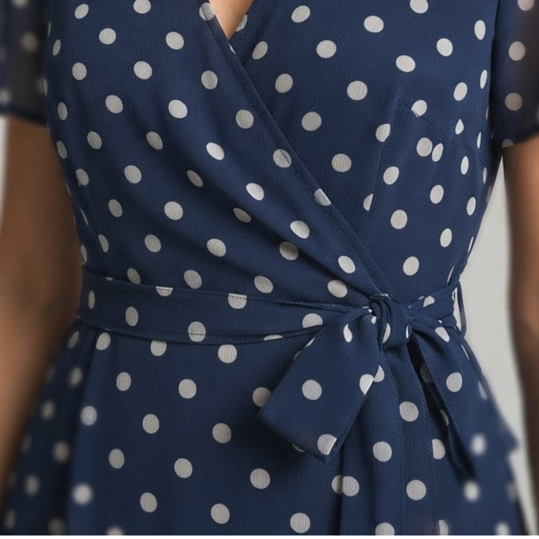 HARPER | Midi dress with polka dot print