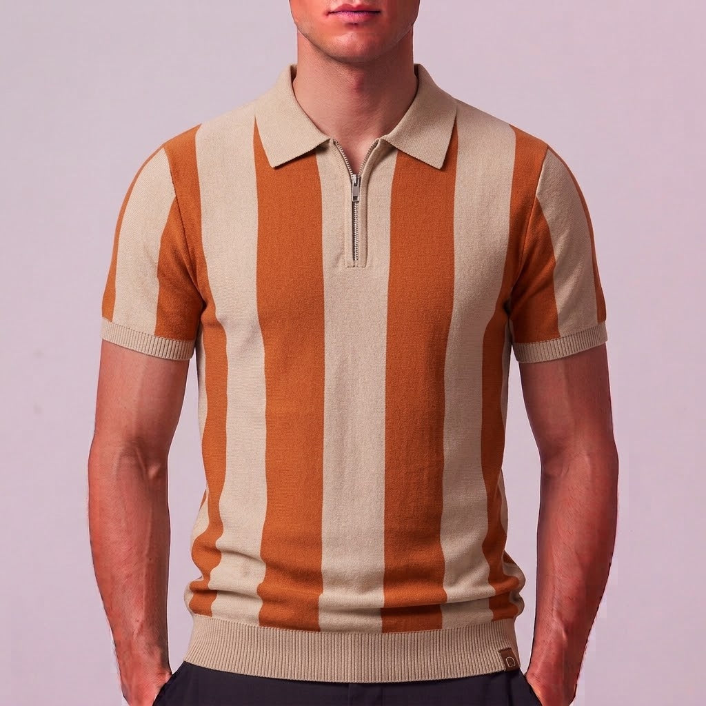 FELIX | Zip polo with contrast knit