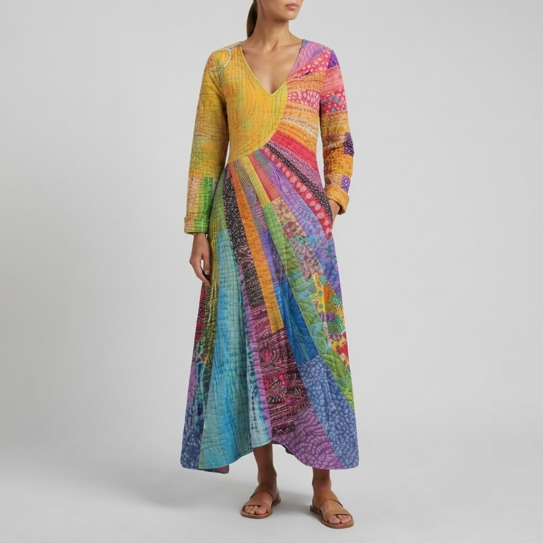 GRACE | Maxi dress with patchwork print