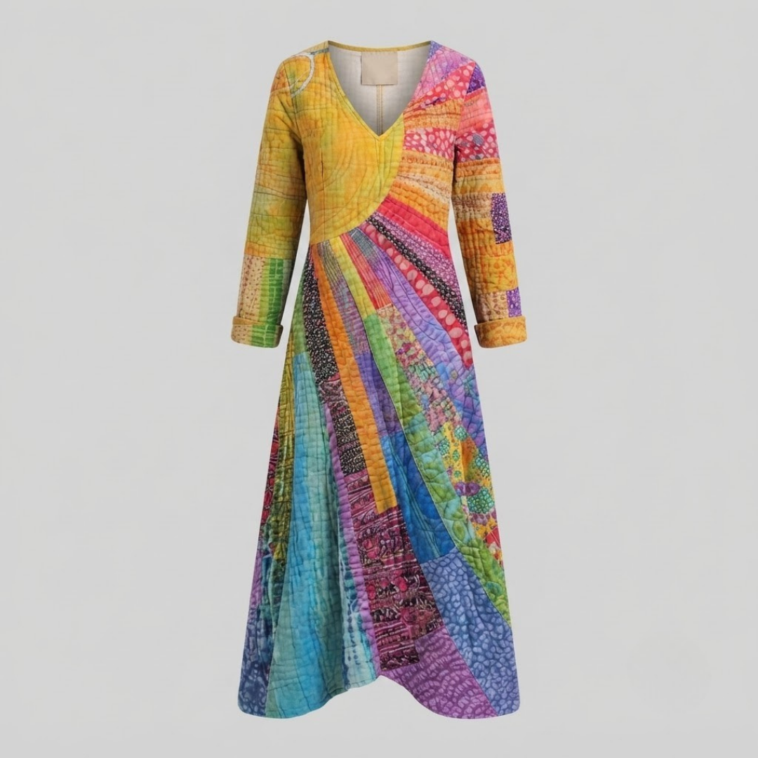 GRACE | Maxi dress with patchwork print