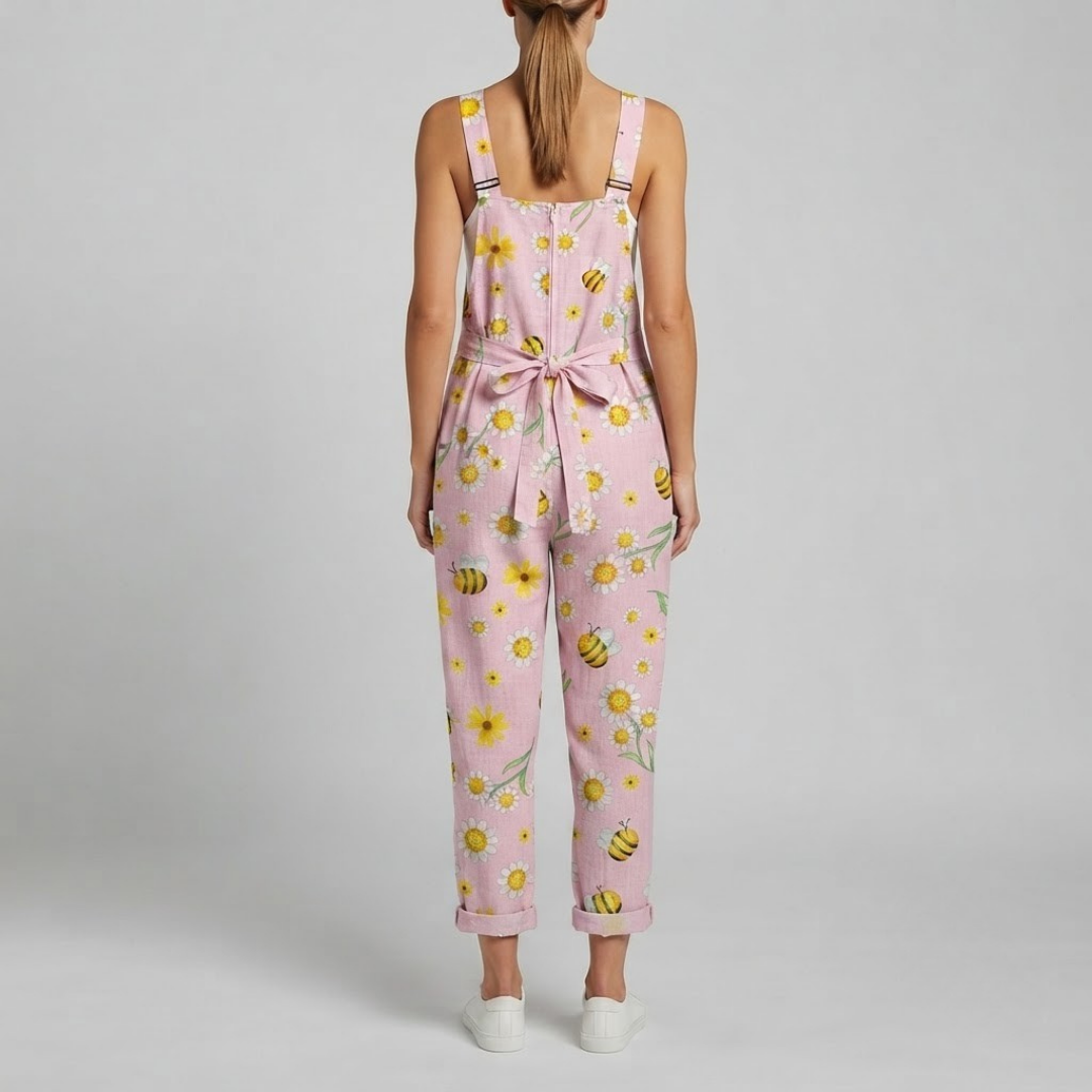 STELLA | Jumpsuit with hand-painted floral motif