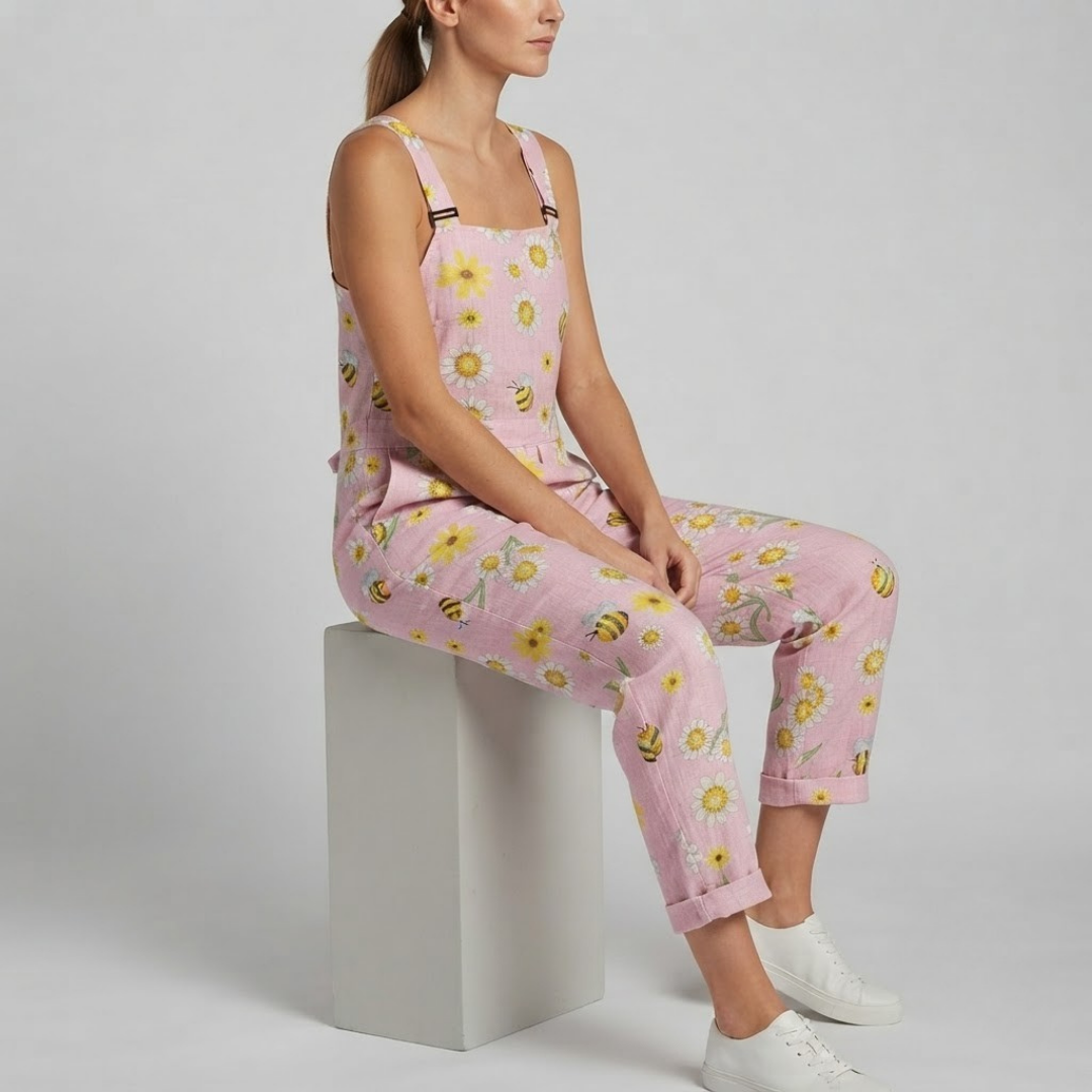 STELLA | Jumpsuit with hand-painted floral motif