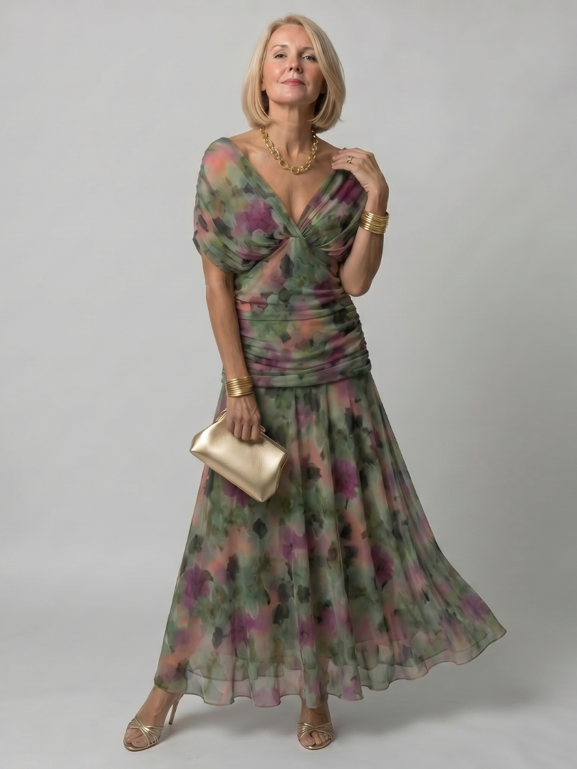 AVA | Midi dress with off-shoulder neckline