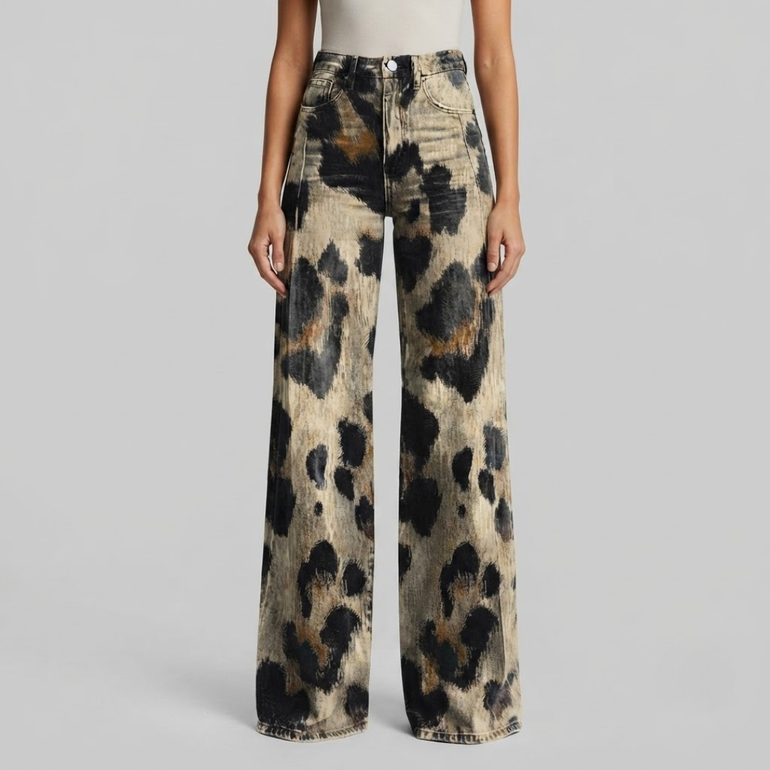 EVE | Wide-leg trousers with vintage print