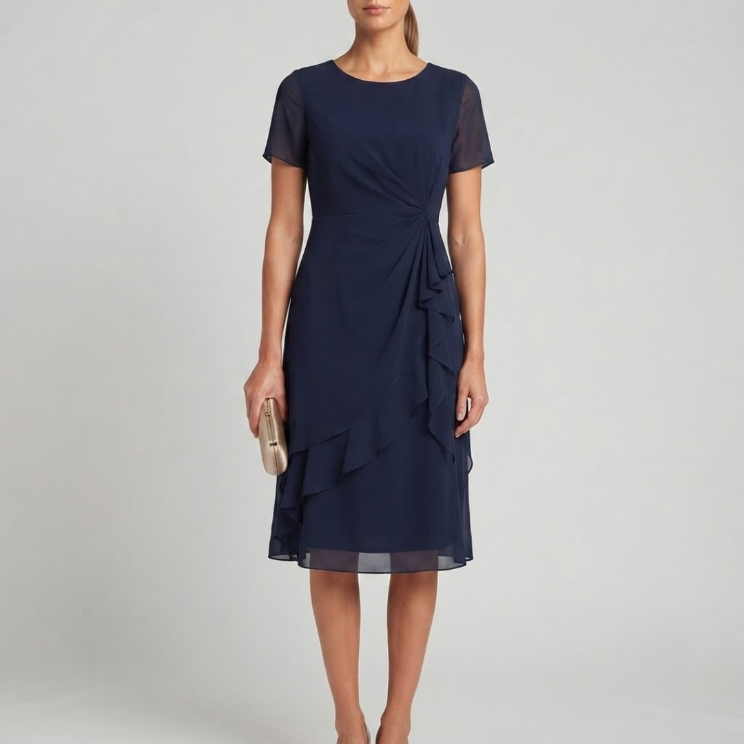 BLAKE | Midi dress with draped waist