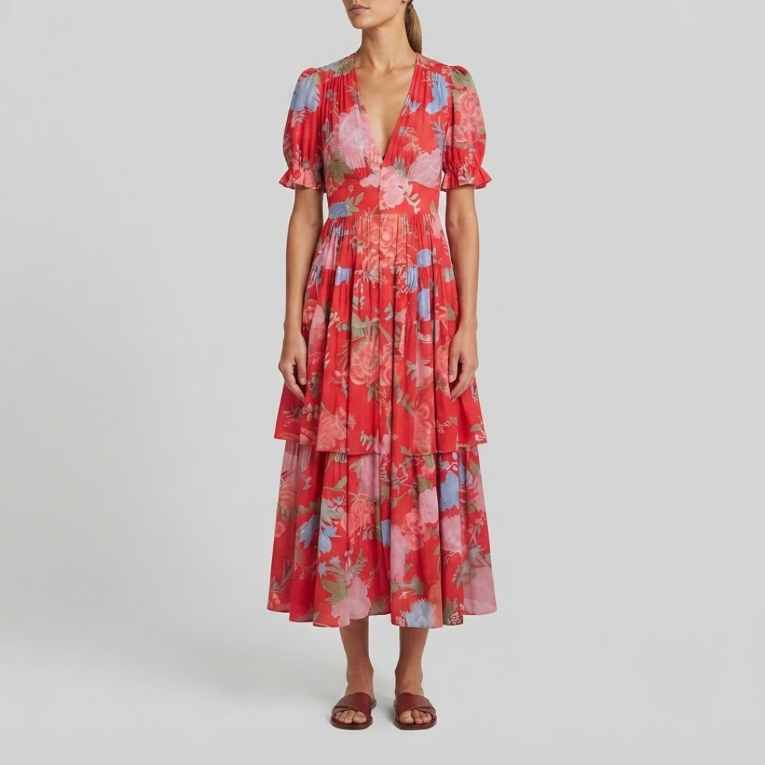 ALESSIA | Midi dress with floral print