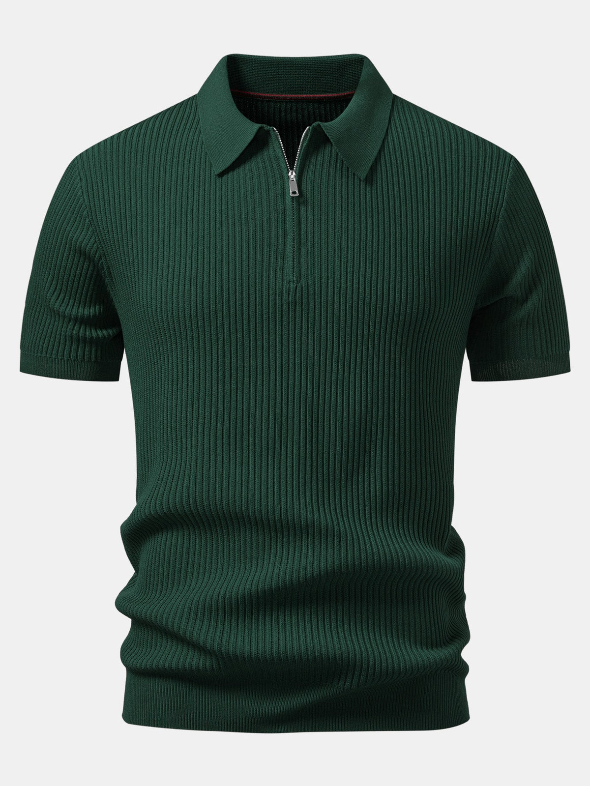 LARA | Zip polo with ribbed knit