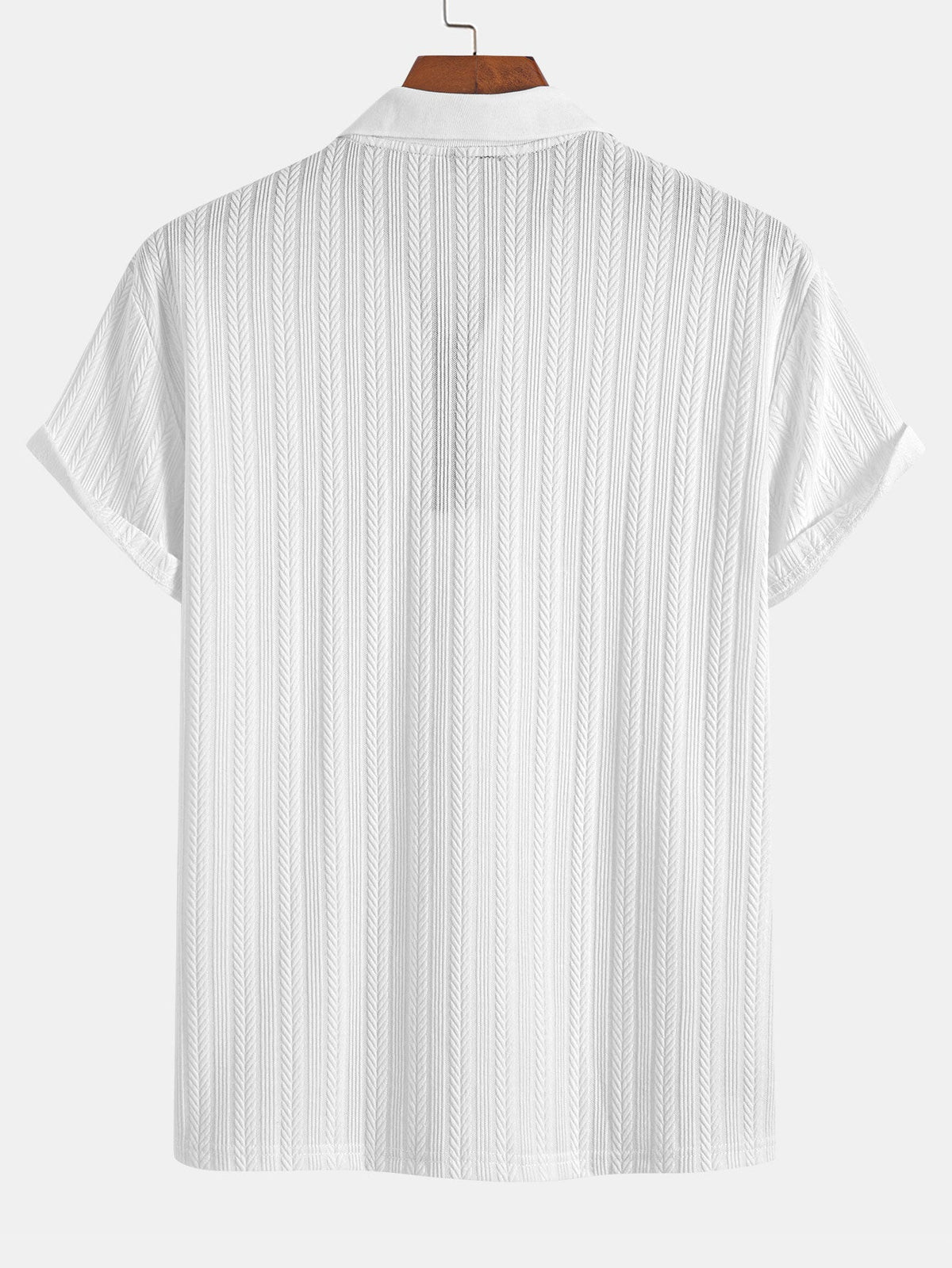 GEORGE | Polo with half-zip and herringbone texture
