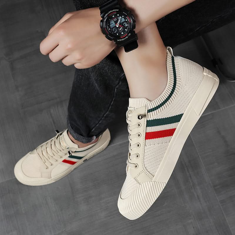 HARPER | Knit sneakers with striped detailing