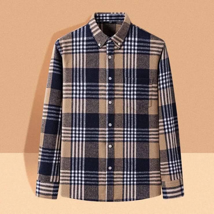 GRAYSON | Flannel shirt with button-down collar