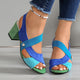 GRACE | Block heel sandals with cross strap