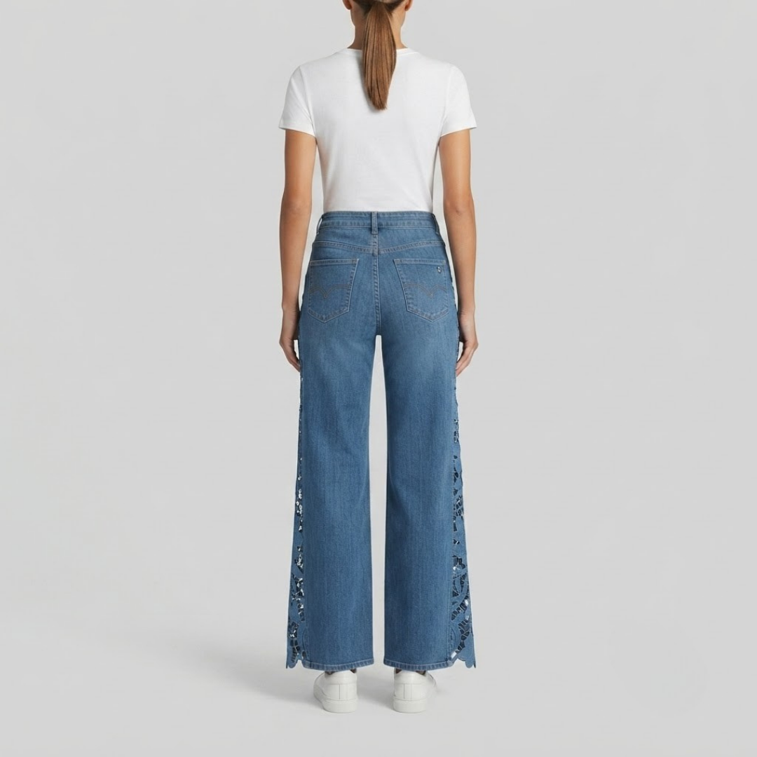 HARPER | Wide-leg jeans with embroidery
