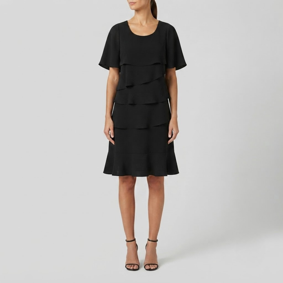 ELIZABETH | Midi dress with ruffle detail