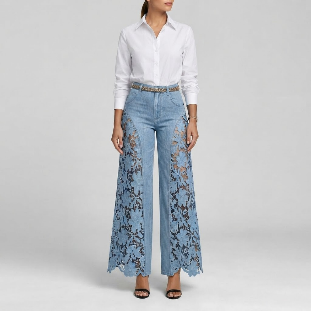 HARPER | Wide-leg jeans with embroidery