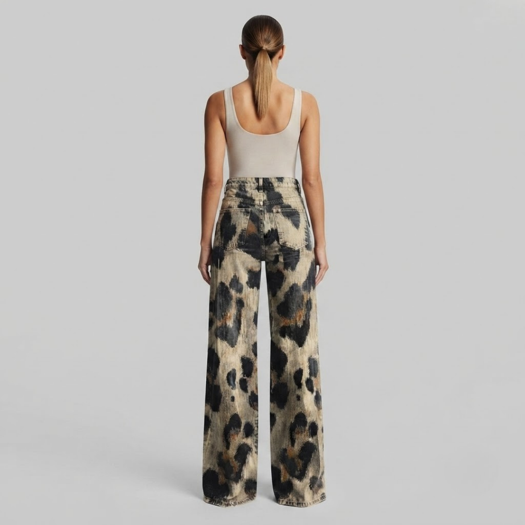 EVE | Wide-leg trousers with vintage print