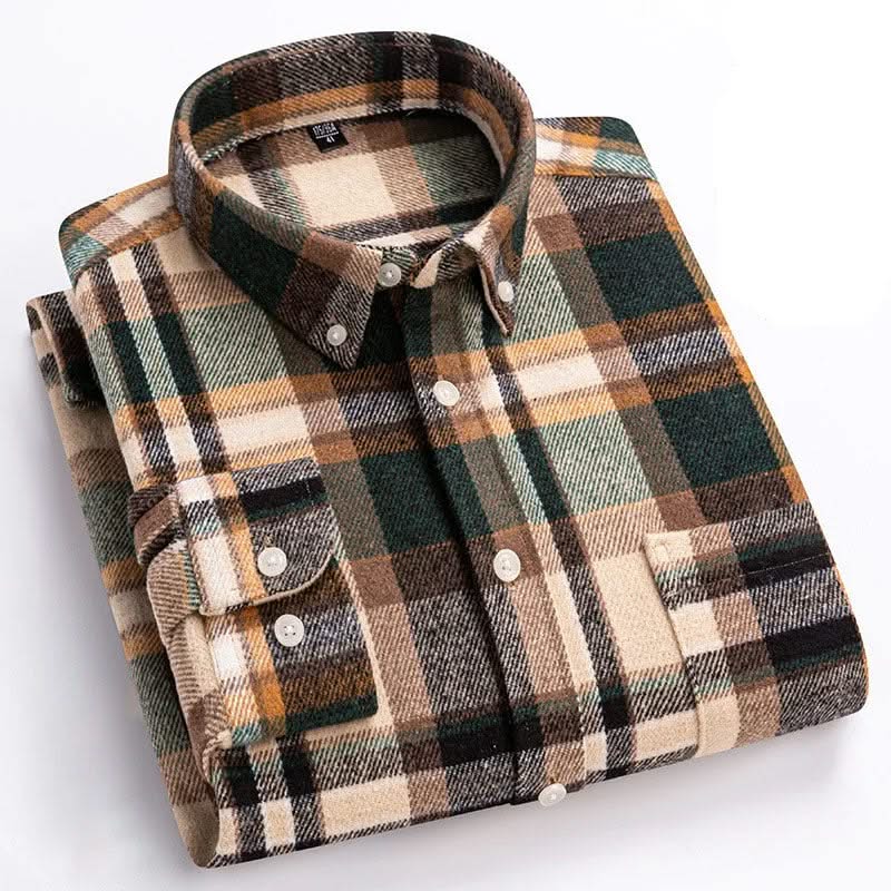 GRAYSON | Flannel shirt with button-down collar