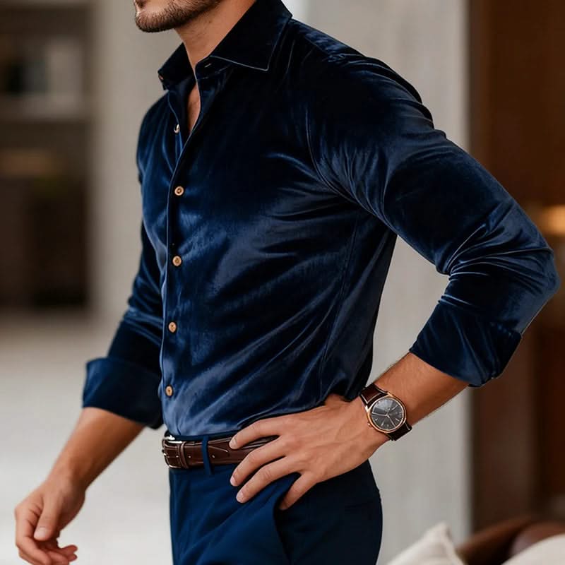 MASON | Button-up shirt in soft-touch fabric