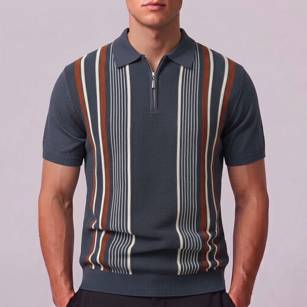 LIAM | Knit polo with quarter-zip